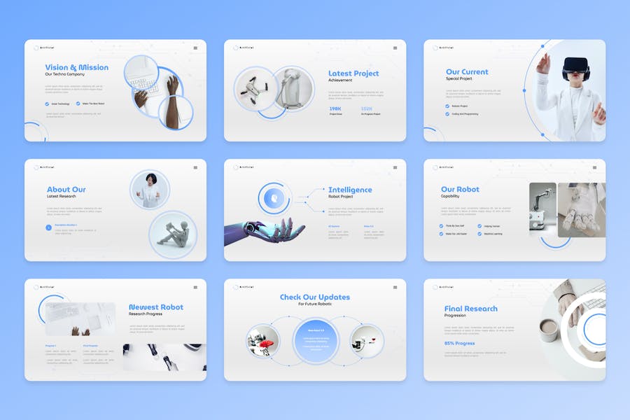 神经网络人工智能技术应用PPT模板 - 顶尖PPT