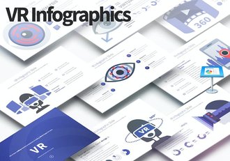 VR虚拟显示科技插画图形keynote模板 - 顶尖PPT