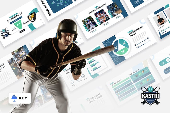 棒球体育运动锻炼比赛keynote模板 - 顶尖PPT