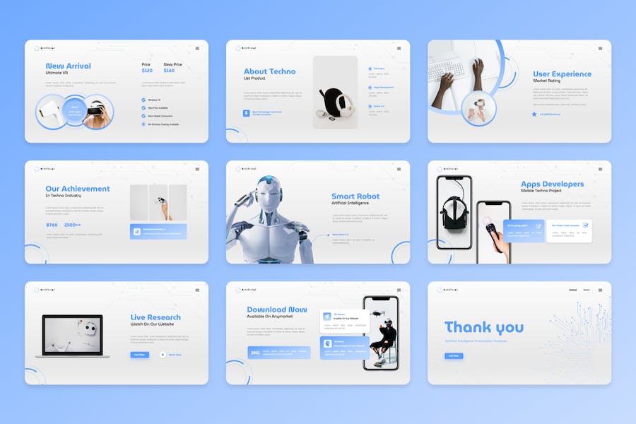 神经网络人工智能技术应用PPT模板 - 顶尖PPT