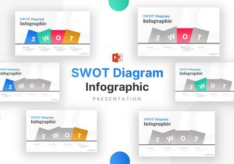 Swot图业务框管理信息图图形图表PPT模板 - 顶尖PPT