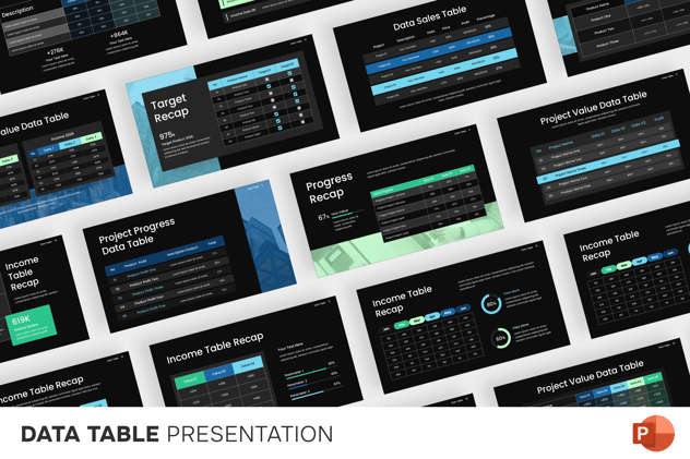 数据表格信息展示PPT模板 - 顶尖PPT