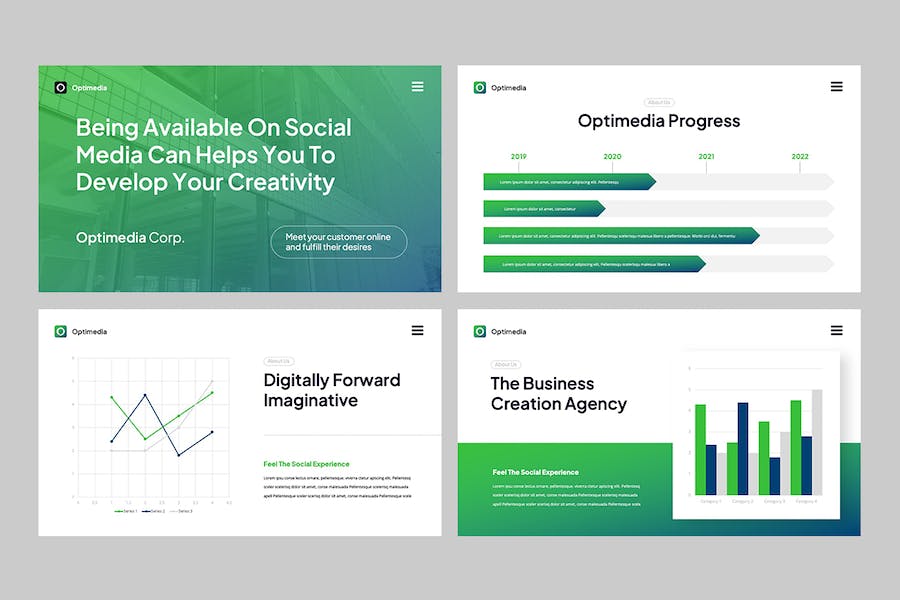 蓝绿色电商运营数字营销推广Keynote模板 - 顶尖PPT