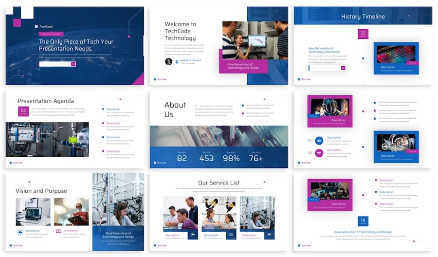 智能科技技术AI芯片研发科技公司简介keynote模板 - 顶尖PPT