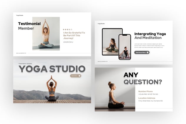 瑜伽工作室介绍PPT模板 - 顶尖PPT