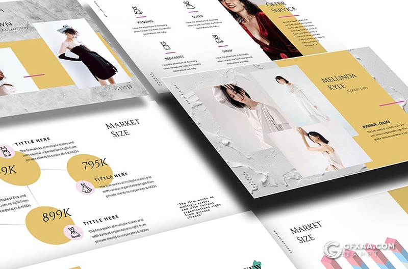 40页极简时尚艺术流行风格摄影模特写真keynote模板3种主题配色 - 顶尖PPT