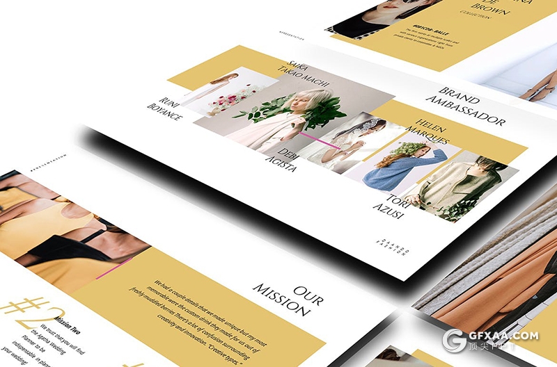 40页极简时尚艺术流行风格摄影模特写真keynote模板3种主题配色 - 顶尖PPT