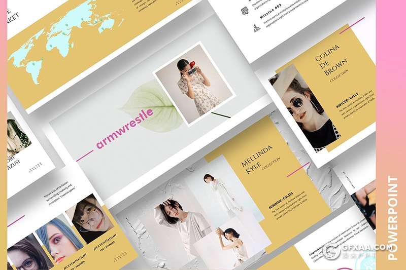 40页极简时尚艺术流行风格摄影模特写真keynote模板3种主题配色 - 顶尖PPT