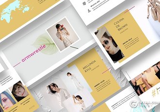 40页极简时尚艺术流行风格摄影模特写真keynote模板3种主题配色 - 顶尖PPT