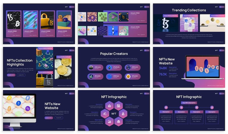 虚拟AI数字艺术芯片人工智能科技主题keynote模板 - 顶尖PPT