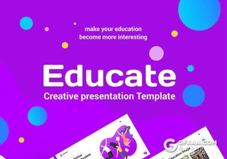 64页高端图形版式设计教育培训机构keynote模板11种主题配色 - 顶尖PPT