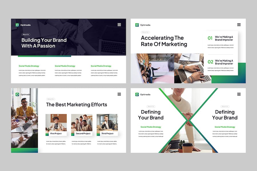 蓝绿色电商运营数字营销推广Keynote模板 - 顶尖PPT