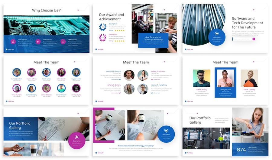 智能科技技术AI芯片研发科技公司简介keynote模板 - 顶尖PPT