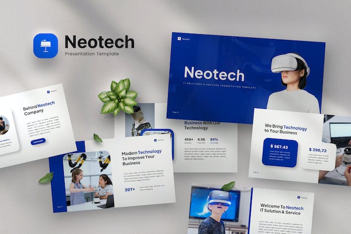 未来新科技it人工智能解决方案keynote模板 - 顶尖PPT