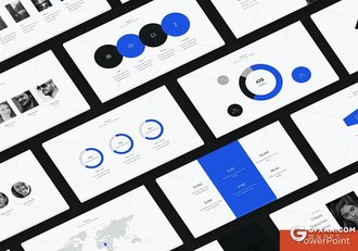 31页蓝色扁平化商务风格工作计划总结PPT模板 - 顶尖PPT