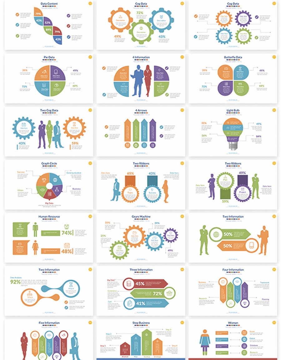 商务对比分析层级信息展示图形PPT模板 - 顶尖PPT
