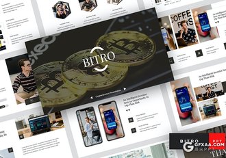 36页扁平化虚拟货币介绍公司简介团队介绍PPT模板 - 顶尖PPT