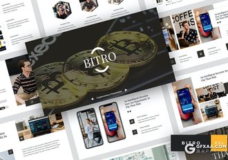 36页扁平化虚拟货币介绍公司简介团队介绍Google slides模板 - 顶尖PPT