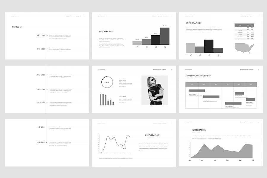 极简设计商务演讲方案PPT模板 - 顶尖PPT
