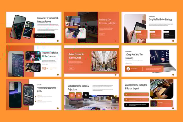 经济报道财务分析汇报PPT模板 - 顶尖PPT