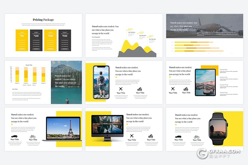40页背包客旅游度假旅游景点宣传介绍keynote模板 - 顶尖PPT