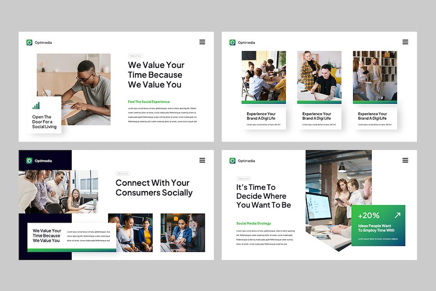 蓝绿色电商运营数字营销推广Keynote模板 - 顶尖PPT