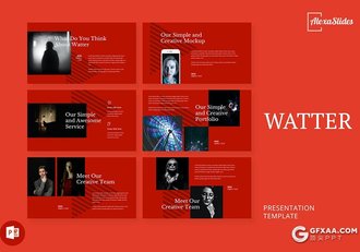 30页大红色国外极简文艺时尚风格PPT模板 - 顶尖PPT