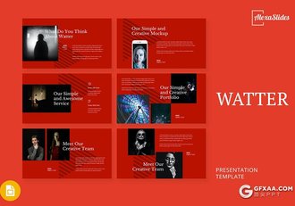 30页红色国外极简文艺时尚风格Google slides模板 - 顶尖PPT