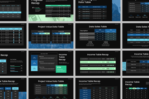 数据表格信息展示PPT模板 - 顶尖PPT