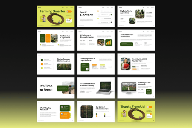 农业人工智能演示PPT模板 - 顶尖PPT