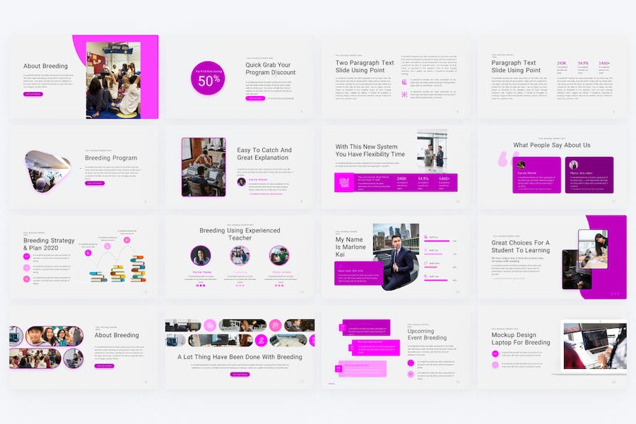 创意紫色教育培训机构PPT模板 - 顶尖PPT