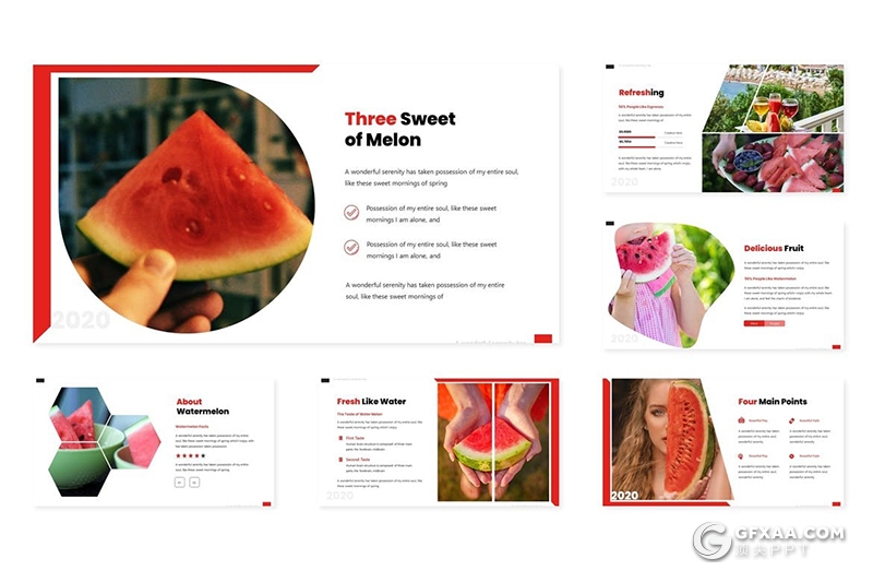 30页水果大西瓜介绍展示ppt西瓜品种产量人均消耗分析汇报ppt模板 - 顶尖PPT