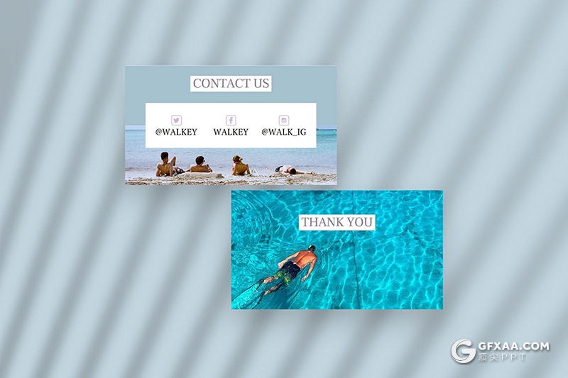 31页蓝色扁平化简约风格旅游度假风景景点介绍展示keynote模板 - 顶尖PPT