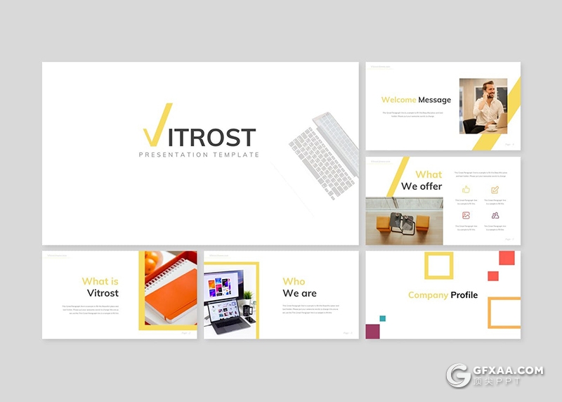 30页扁平化国外极简文艺小清新风格keynote模板 - 顶尖PPT