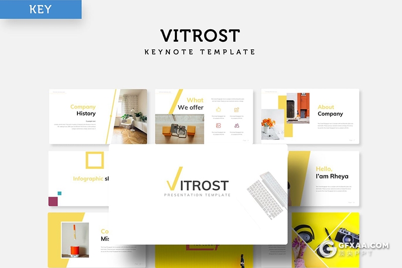 30页扁平化国外极简文艺小清新风格keynote模板 - 顶尖PPT