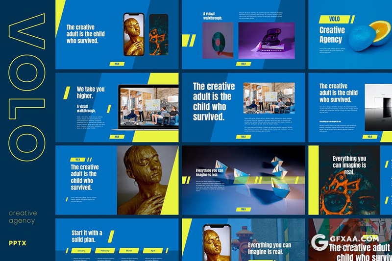 31页蓝色国外简约时尚杂志风格PPT模板 - 顶尖PPT