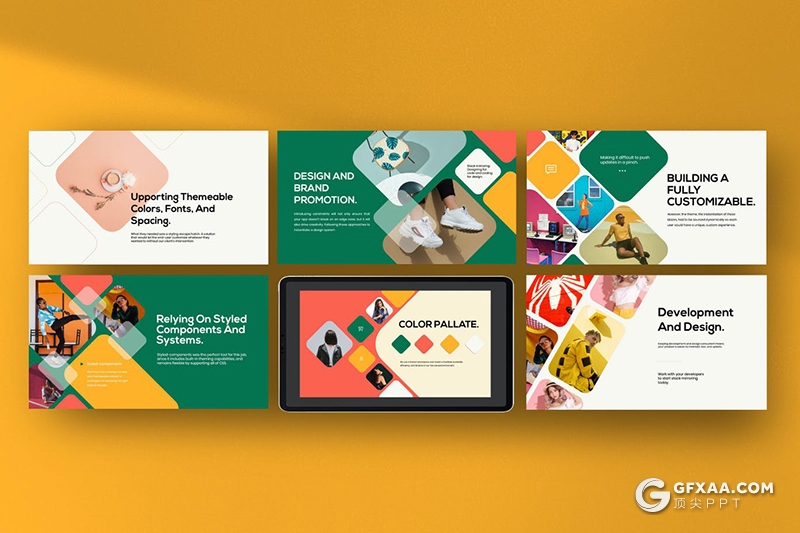 30页彩色创意时尚多用途Google slides模板 - 顶尖PPT