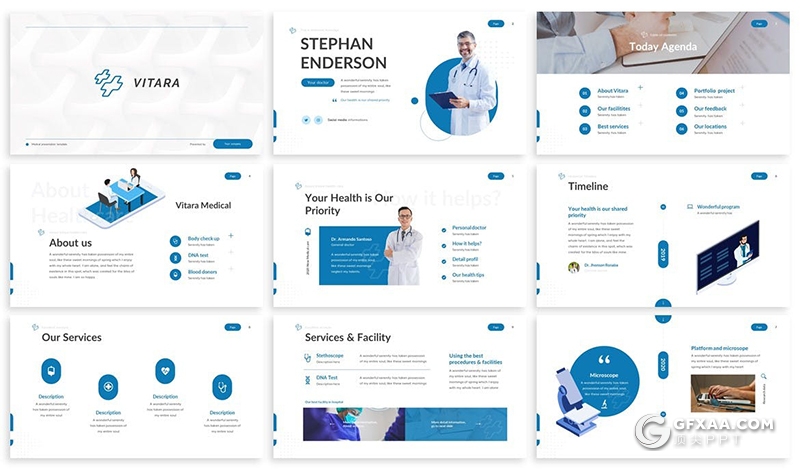 30页医学研究医疗行业工作计划汇报PPT模板3种主题配色 - 顶尖PPT