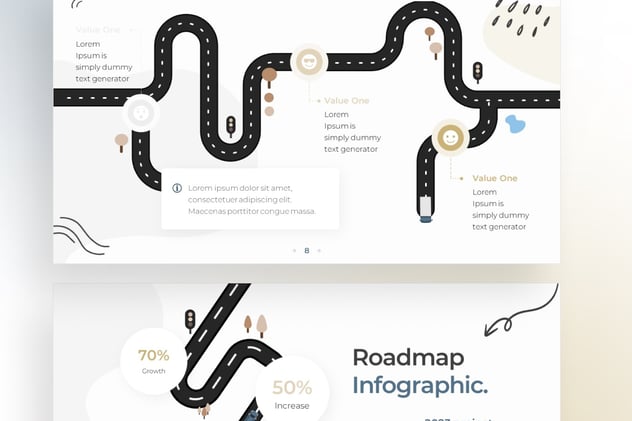 涂鸦风格路线图形keynote模板 - 顶尖PPT