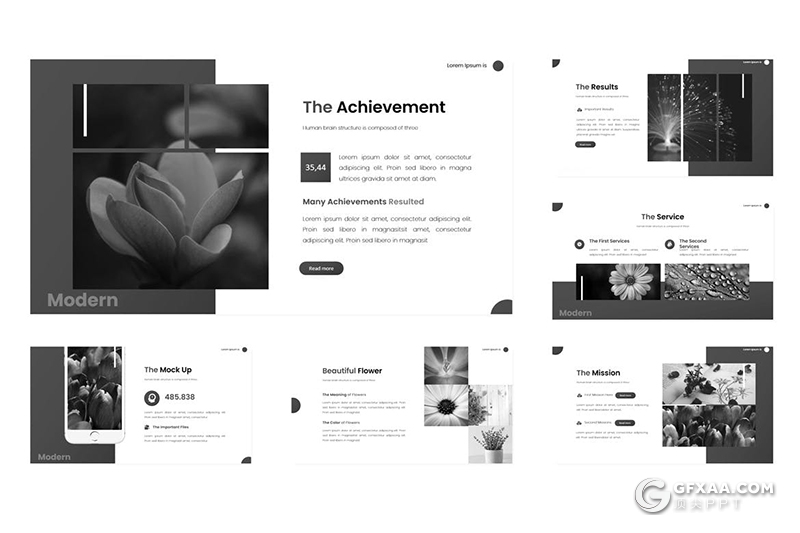 30页国外极简文艺商务风格PPT模板5种主题配色 - 顶尖PPT