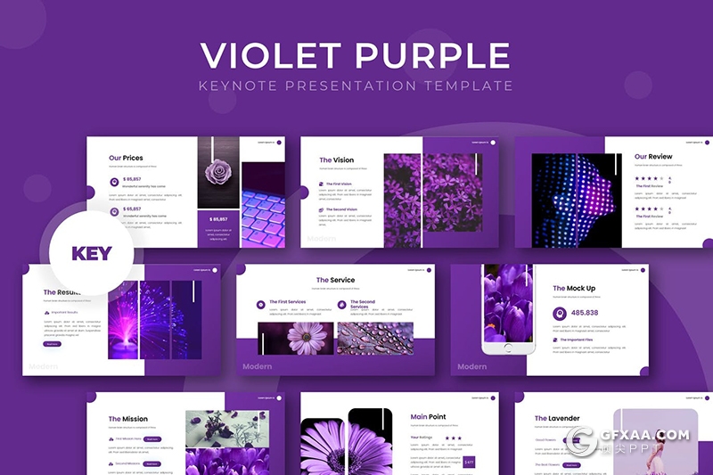 30页国外极简文艺商务风格keynote模板5种主题配色 - 顶尖PPT