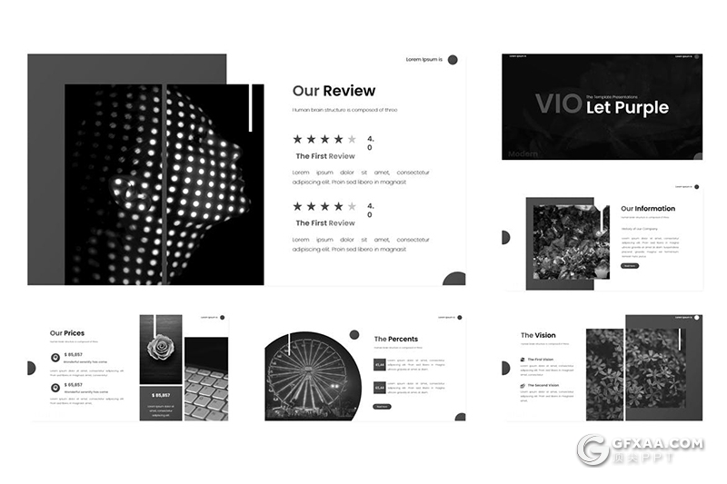 30页国外极简文艺商务风格PPT模板5种主题配色 - 顶尖PPT