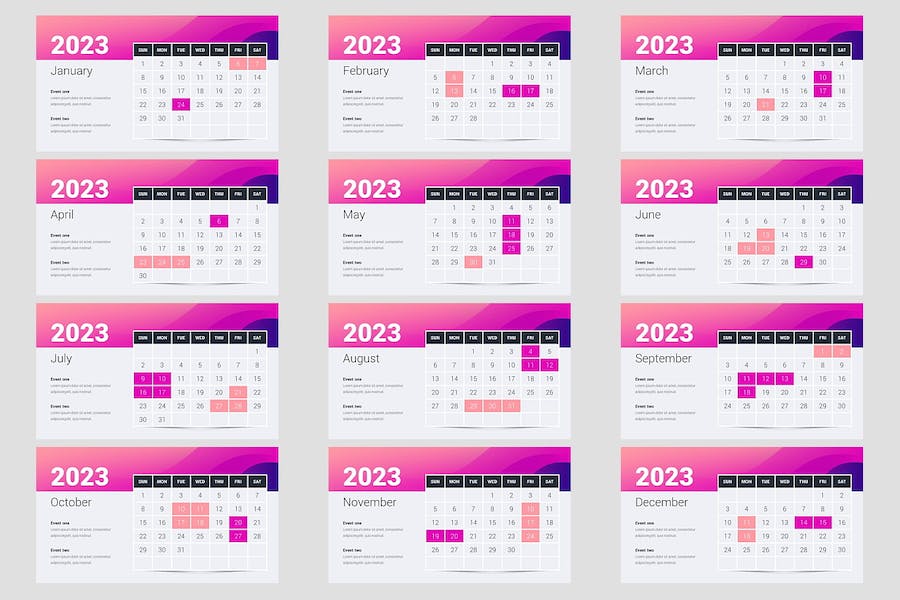 2023日历展示工作日期规划keynote模板 - 顶尖PPT