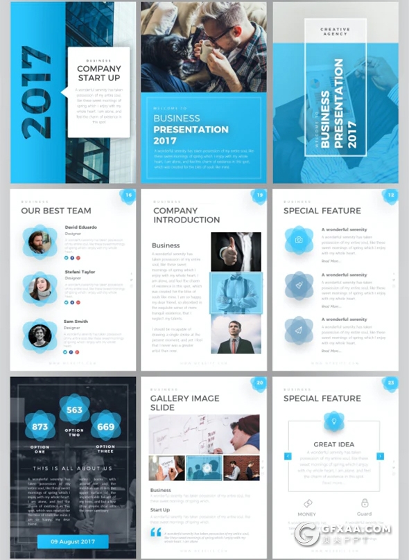 61页竖版A4尺寸项目合作商务总结报告团队介绍多用途PPT模板11种配色 - 顶尖PPT