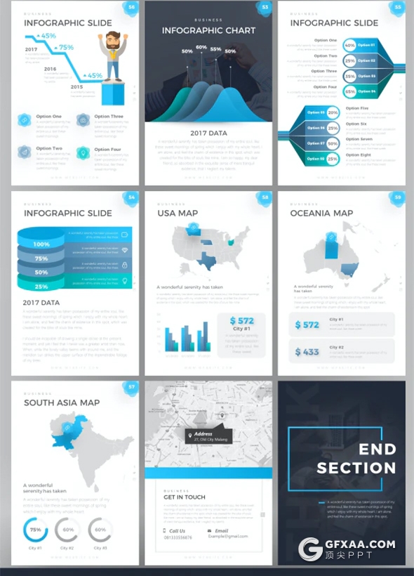 61页竖版A4尺寸项目合作商务总结报告团队介绍多用途PPT模板11种配色 - 顶尖PPT