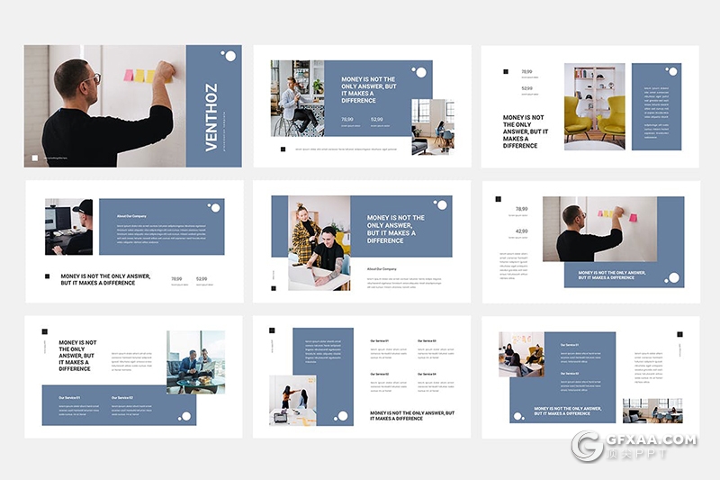 30页扁平化商务风格风险投资PPT模板 - 顶尖PPT