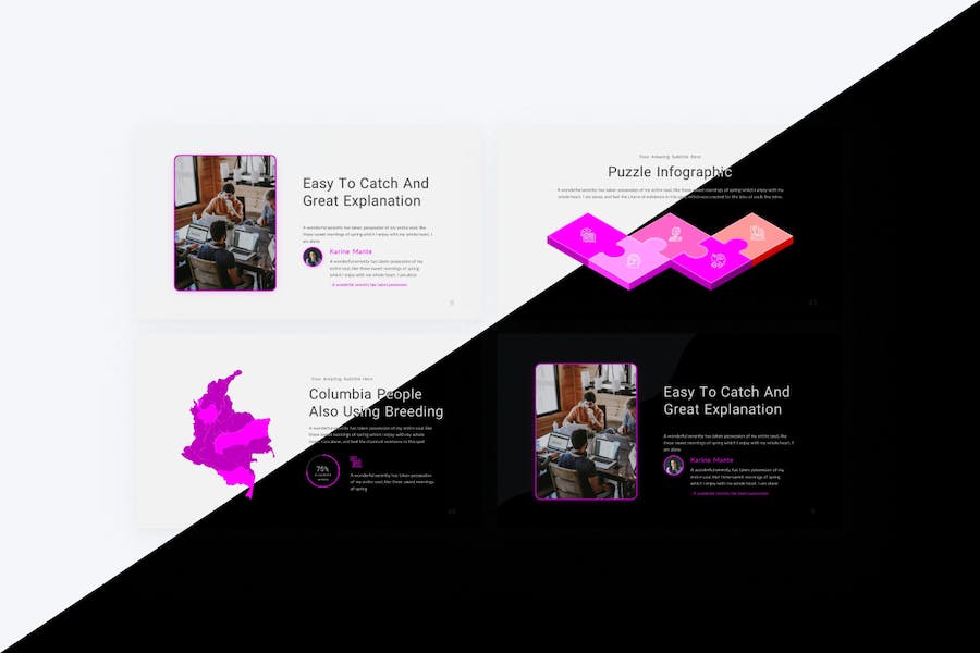 创意紫色教育培训机构PPT模板 - 顶尖PPT