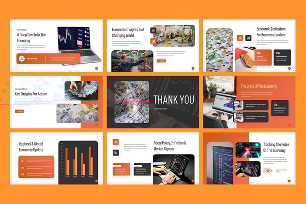 经济报道财务分析汇报PPT模板 - 顶尖PPT