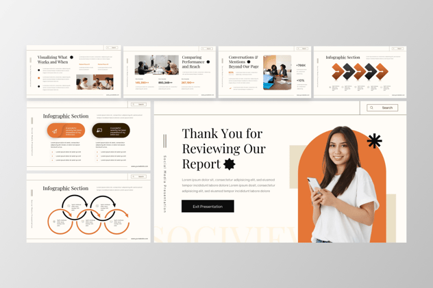 社交媒体报道keynote模板 - 顶尖PPT