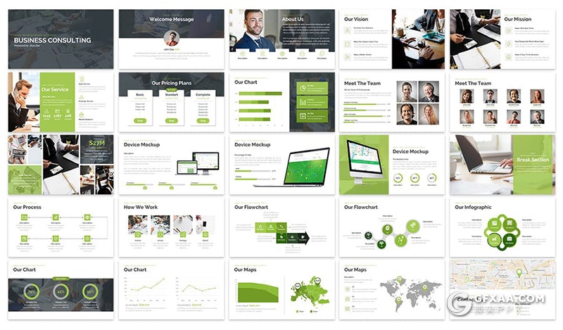 30页商务风格业务咨询项目合作展示多用途keynote模板3种配色2种尺寸 - 顶尖PPT